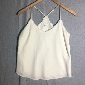 Womens J by J Crew Blouse Scalloped Hem Bridal Wedding Formal Career Wear Casual